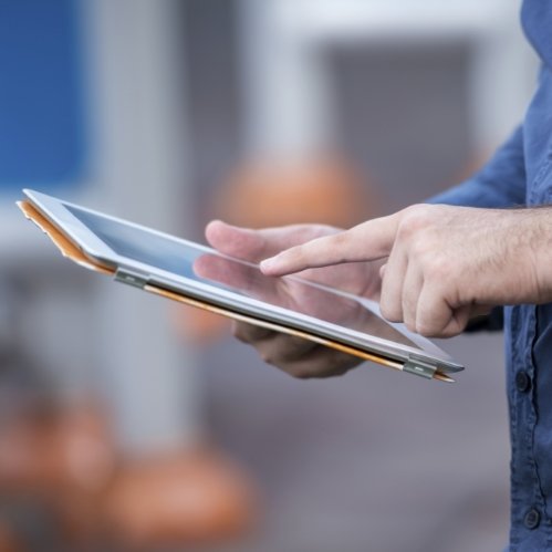 Person using a tablet